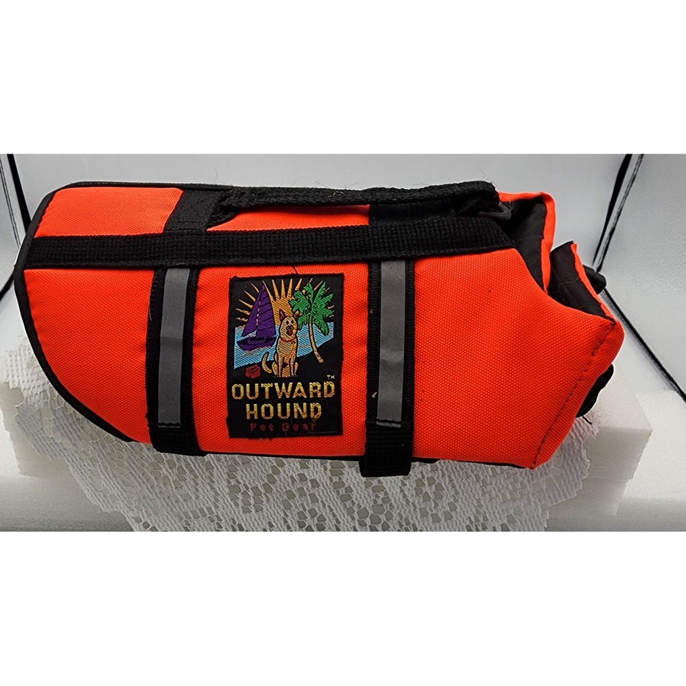 Outward Hound Dog Life Jacket Pet Floatation Vest Saver Orange Safety